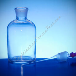 Kroplomierz szklany biały z pipetą i gumką, 100 ml