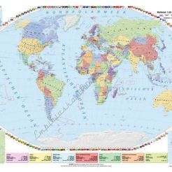 Welt politisch - ścienna mapa polityczna świata w języku niemieckim 200 x 150 cm