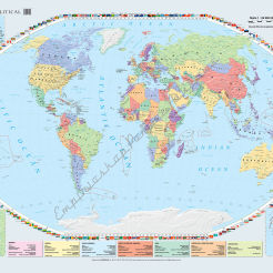 The World Political (2021) - mapa ścienna w języku angielskim 200 x 150 cm