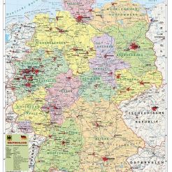 Deutschland politisch - mapa ścienna w języku niemieckim 150 x 200 cm