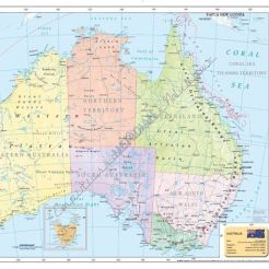 Australia political - mapa ścienna w języku angielskim 200 x 150 cm