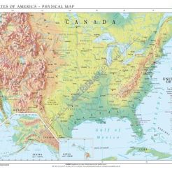 United States of America physical - mapa ścienna w języku angielskim 200 x 150 cm