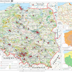 Degradacja środowiska w Polsce - mapa ścienna 200 x 150 cm