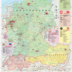 Deutschsprachige Länder politisch - mapa ścienna w języku niemieckim 120 x 160 cm