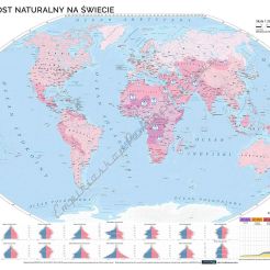 Przyrost naturalny na świecie - mapa ścienna 200 x 150 cm