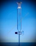 Rozdzielacz cylindryczny z korkiem i kranem szklanym 1000 ml