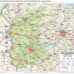 Woj. lubuskie - ścienna mapa administracyjno-samochodowa