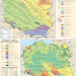 Geologia Polski - tektonika i stratygrafia - mapa ścienna 160 x 120 cm