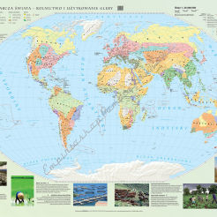 Mapa gospodarcza świata - rolnictwo i użytkowanie gleby (2021) - mapa ścienna 160 x 120 cm