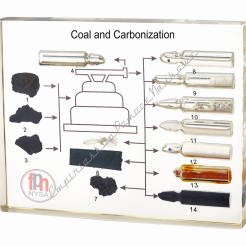 Węgiel i produkty jego przerobu - 14 próbek w akrylu