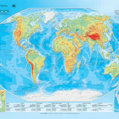The World Physical (2021) - ścienna fizyczna mapa świata w języku angielskim 200 x 150 cm
