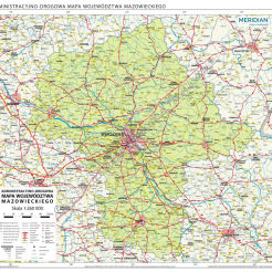 Województwo mazowieckie - ścienna mapa administracyjno-drogowa