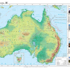 Australia - ścienna mapa fizyczna 200 x 150 cm