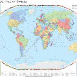 Mapa polityczna świata - mapa ścienna 200 x 150 cm