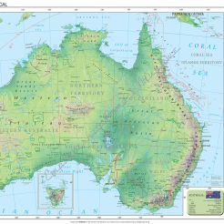 Australia physical - mapa ścienna w języku angielskim 160 x 120 cm