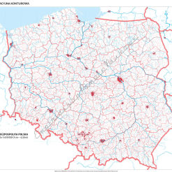 Mapa konturowa Polski administracyjna - ćwiczeniowa mapa ścienna 120 x 160 cm