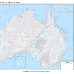 Mapa konturowa Australii - ścienna mapa ćwiczeniowa 160 x 120 cm