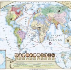 Świat w okresie wielkich odkryć XVII-XVIII wiek - mapa ścienna 160 x 120
