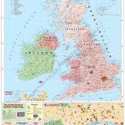 The British Isles political - mapa ścienna w języku angielskim 120 x 160 cm
