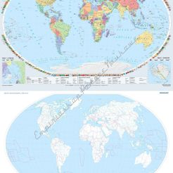 DUO Świat polityczny / konturowy ćwiczeniowy (2018) - dwustronna mapa ścienna