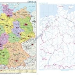 DUO Deutschland politisch / stumm - dwustronna mapa ścienna w języku niemieckim