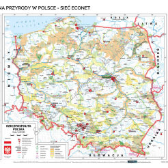 Polska - ochrona przyrody i sieć ECONET - mapa ścienna 120 x 160 cm