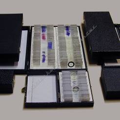 Skóropodobne pudełko na 12 preparatów mikroskopowych
