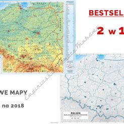 DUO Polska fizyczna z elementami ekologii / mapa hipsometryczna - mapa ścienna