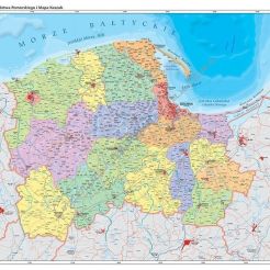 Województwo pomorskie - ścienna mapa administracyjna i mapa Kaszub