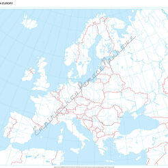 Mapa konturowa Europy - ścienna mapa ćwiczeniowa 120 x 160 cm
