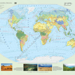 Mapa krajobrazowa świata - mapa ścienna 160 x 120 cm