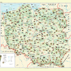 Zoogeografia Polski - mapa ścienna 150 x 200 cm